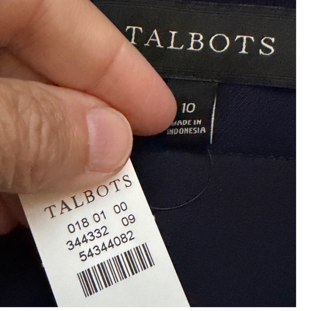 Talbots Plaid Skirt Women Size 10 Navy Blue Wool Blend Tartan Preppy Classic NWT - Picture 5 of 8